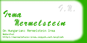 irma mermelstein business card